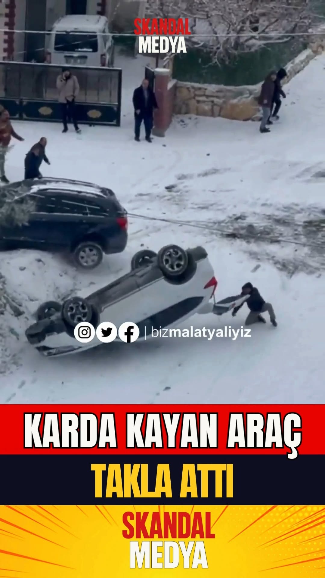 MAGAZİN HABERİ: Malatya'da Karla Kayan Aracın İnanılmaz Anı!