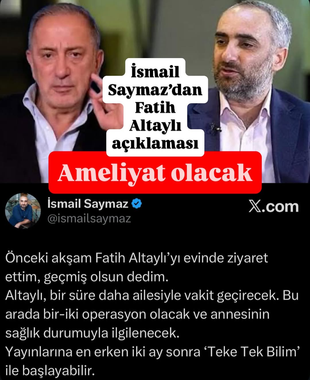 Fatih Altaylı'dan Açıklama: Gazeteci İsmail Saymaz