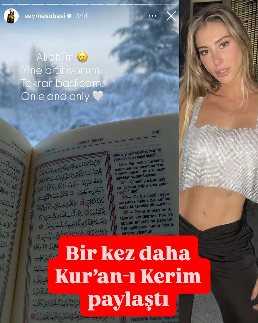 Şeyma Subaşı'dan, Yeni Kur'an-ı Kerim Paylaşımı