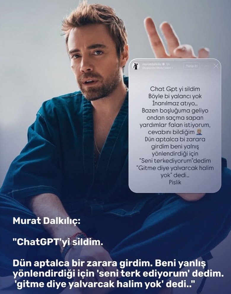 Murat Dalkılıç: ChatGPT'yi Sildi